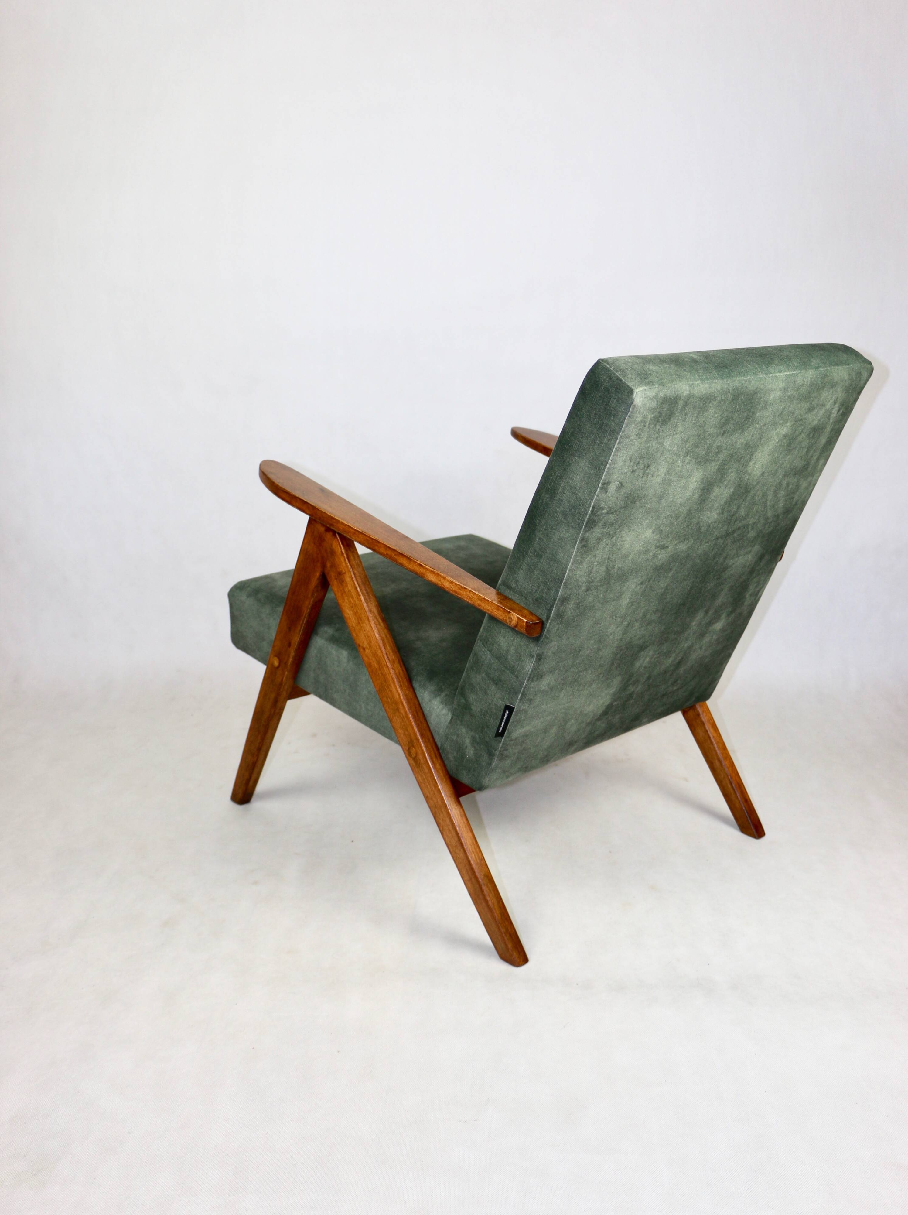 B-310 VAR green olive velvet armchair