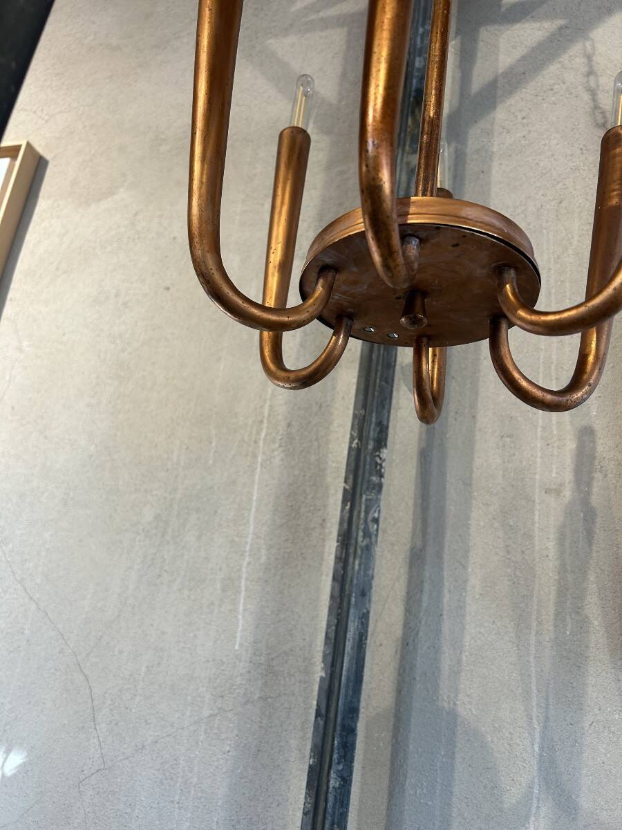 Rare Art Deco copper pendant light by Guglielmo Ulrich