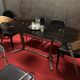 Large chrome and smoked glass dining table DLG Gaston Rinaldi