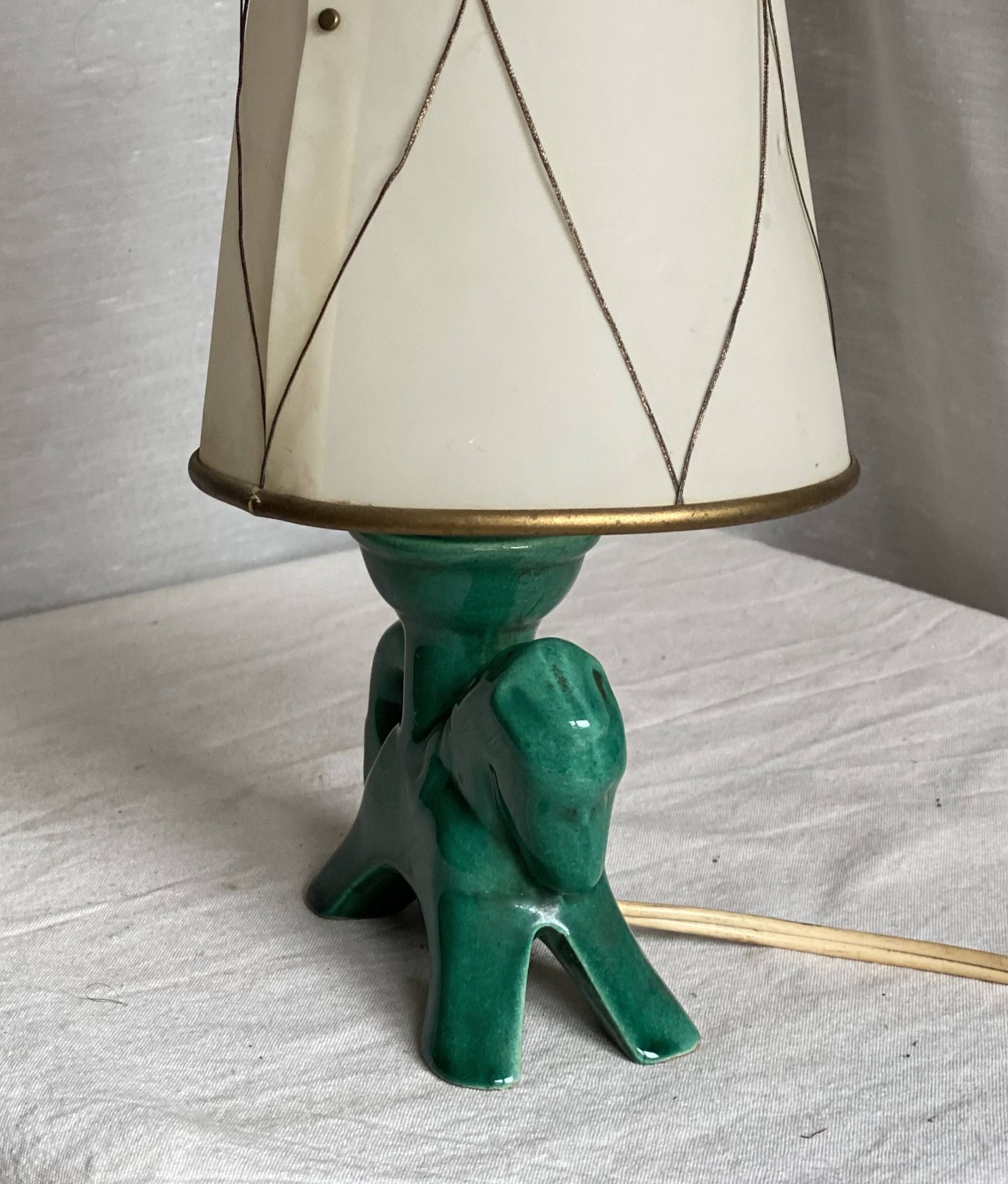 Small ceramic lamp in Valauris vintage style from the 1960s in the shape of a horse.