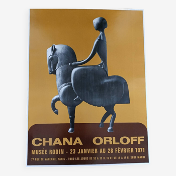 Affiche originale Chana Orloff exposition 1971