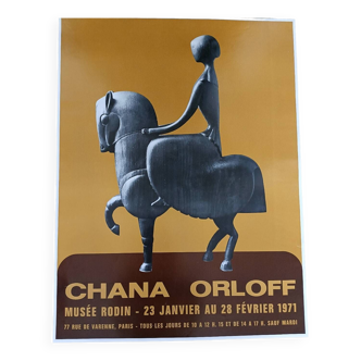 Affiche originale Chana Orloff exposition 1971