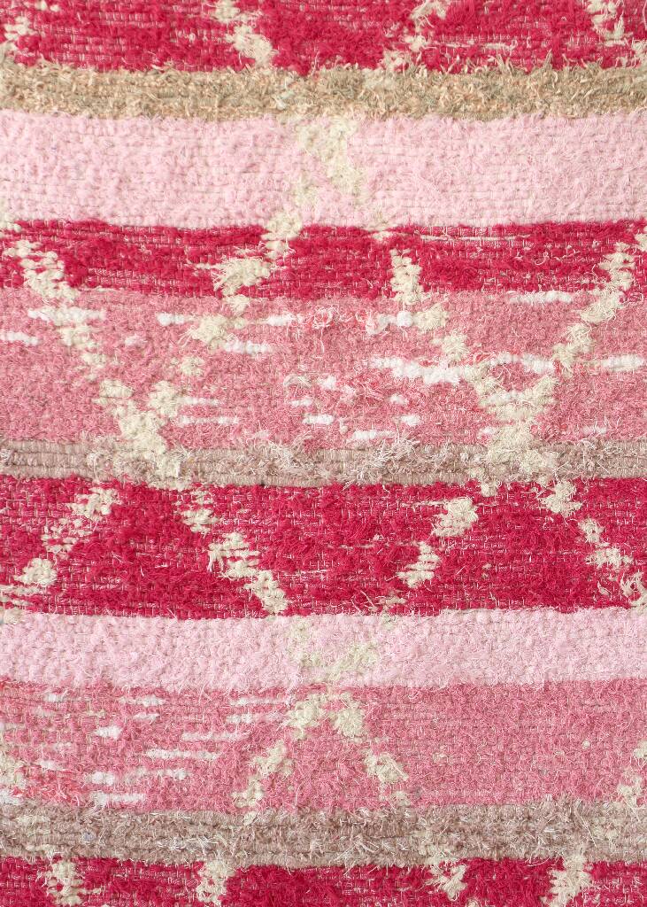 Recycled cotton handmade rug - Reversible - Pink