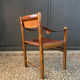 "Ibisco" armchair, wooden and leather Italy 1960