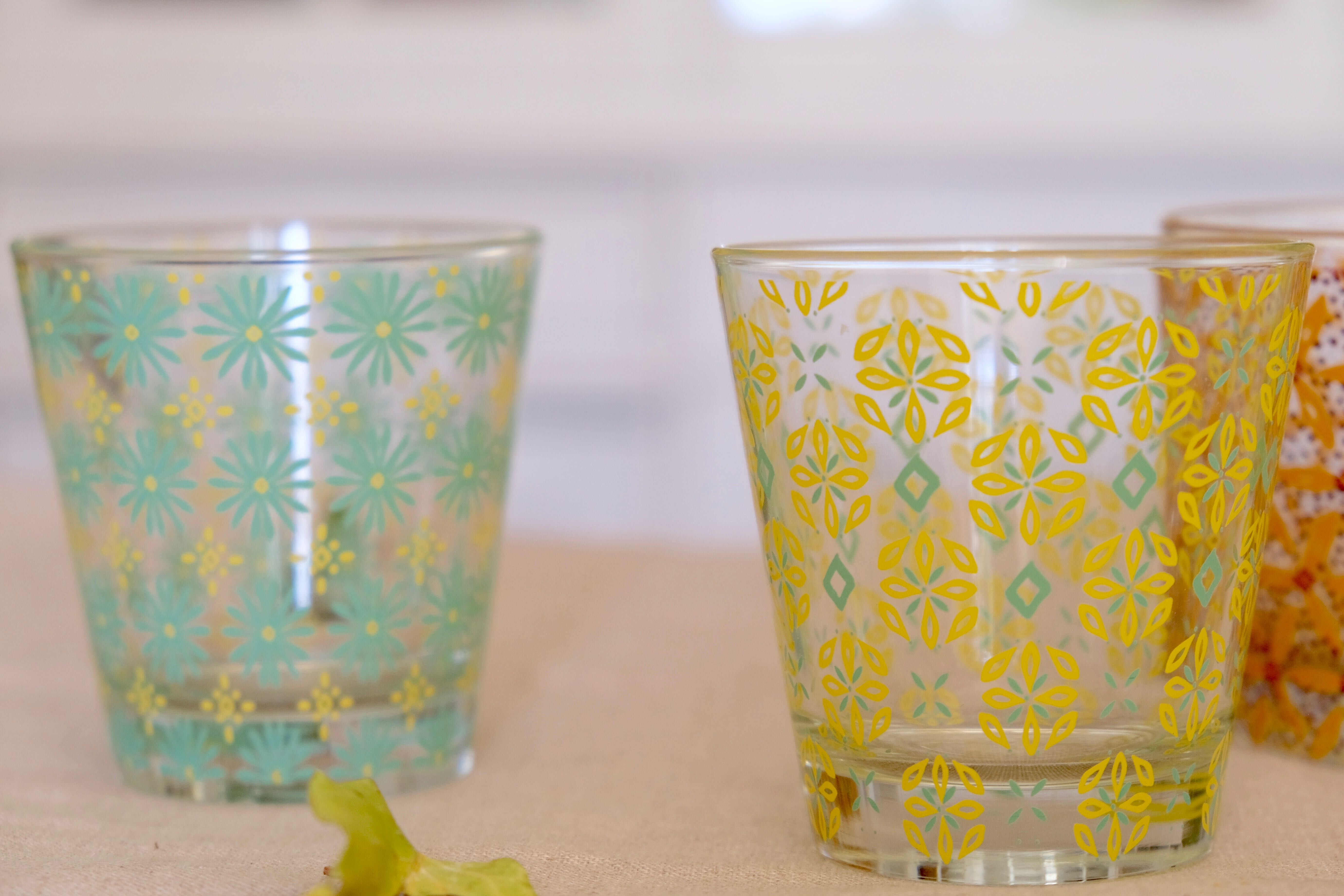 Vintage flower glasses Cerve Italy