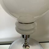 Vintage lamp in opaline and chrome metal