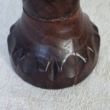 3 turned wooden candle holders