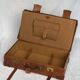 Vintage suitcase 1960 havana gold leather with bellows