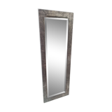 Antique mirror beveled restyled silver patinated black 58x159cm