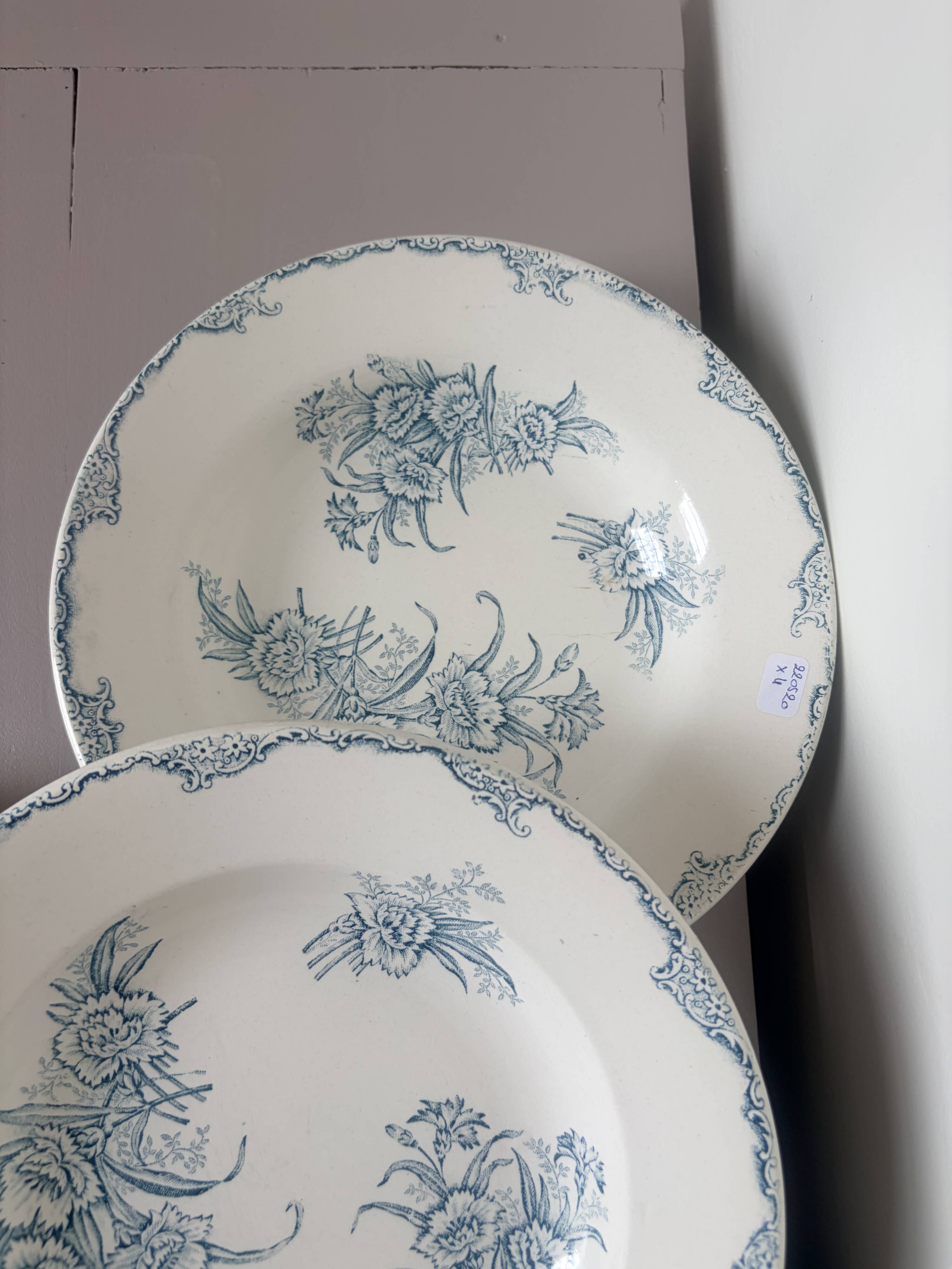 4 vintage deep plates in ironstone from L&G model Oeillets 220520