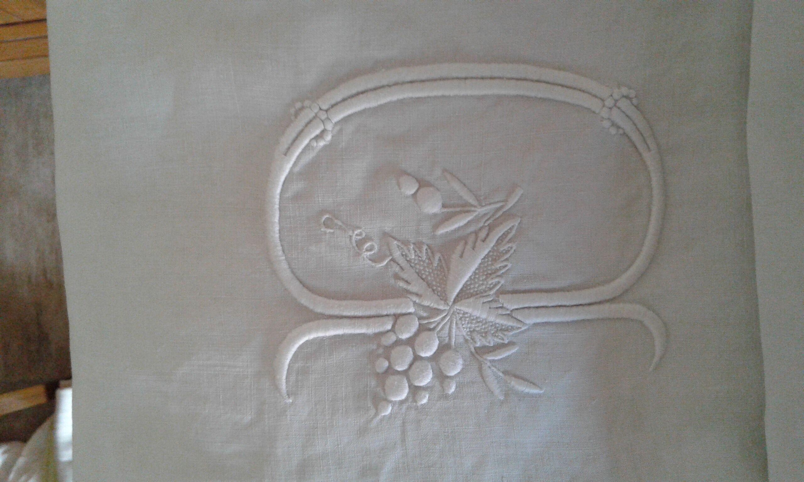Old sheet .linen thread .large embroidery CD