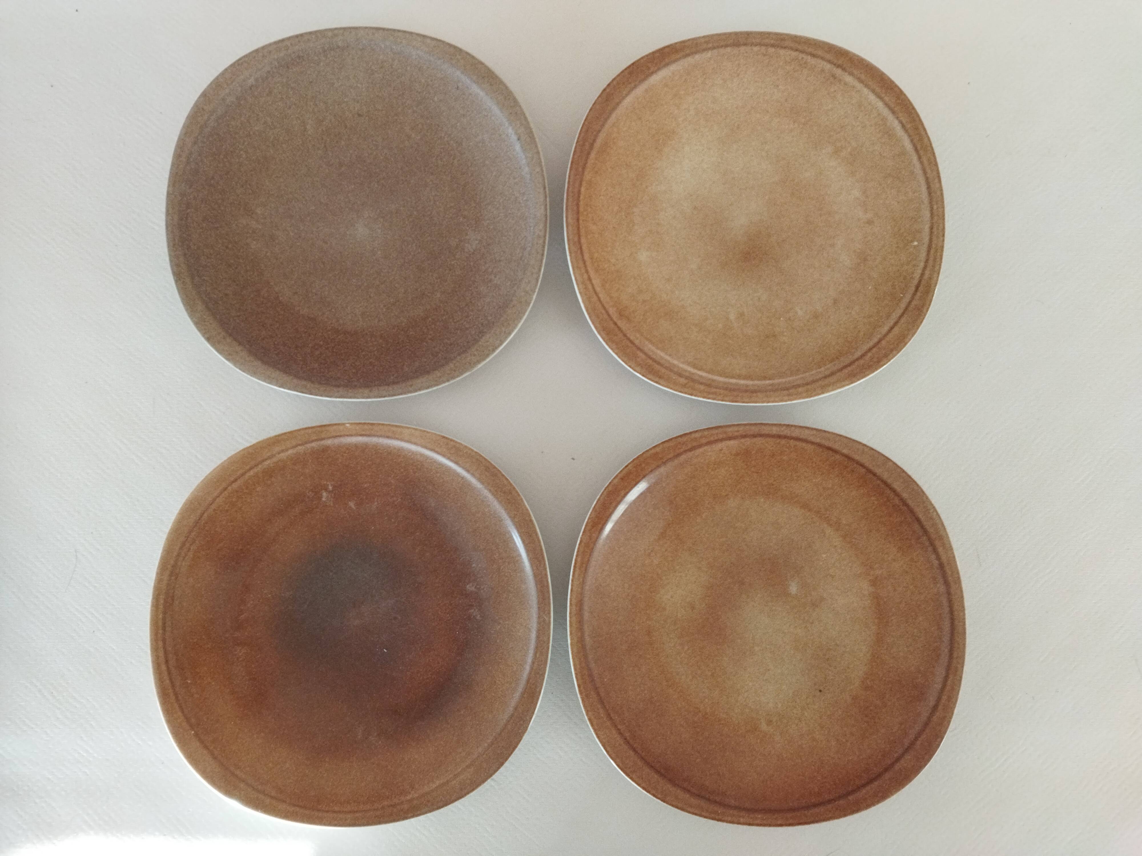 7 sandstone enamel dinner plates Sologne Porcelain