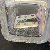 Hoya glacier glass ice bucket with tongs