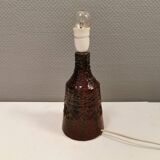 Ceramic table lamp in beautiful glaze, Danish and estimated from the 1970s.