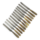 11 cheese/dessert knives with horn and steel handles, T-D Paris