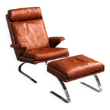 Congnac Leather COR SWING Lounch Chair whit Otterman By Adolf & Schöpfer 19