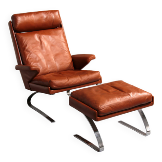 Congnac Leather COR SWING Lounch Chair whit Otterman By Adolf & Schöpfer 19