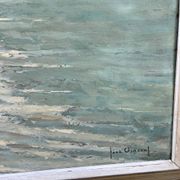 Large painting of the Mediterranean seaside in Toulon, signed Jean Vincent