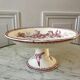 Compotier high in Terre de Fer Longwy model "Mésange" pink 1880 - XIXth
