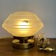 Lampe à poser globe vintage en verre dépoli