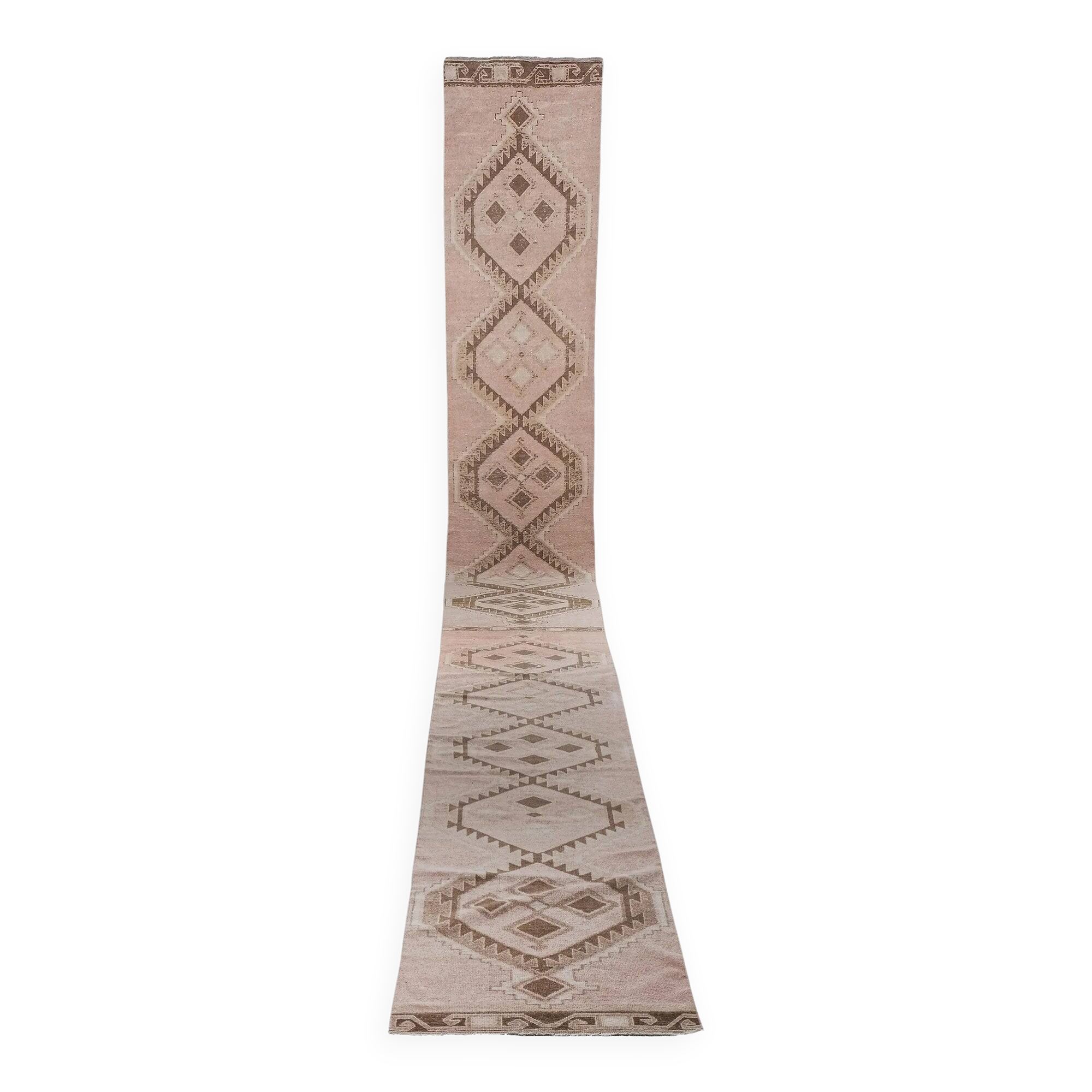 Vintage Turkish hallway rug 85x897 cm