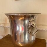 Champagne bucket with silver metal lion handles