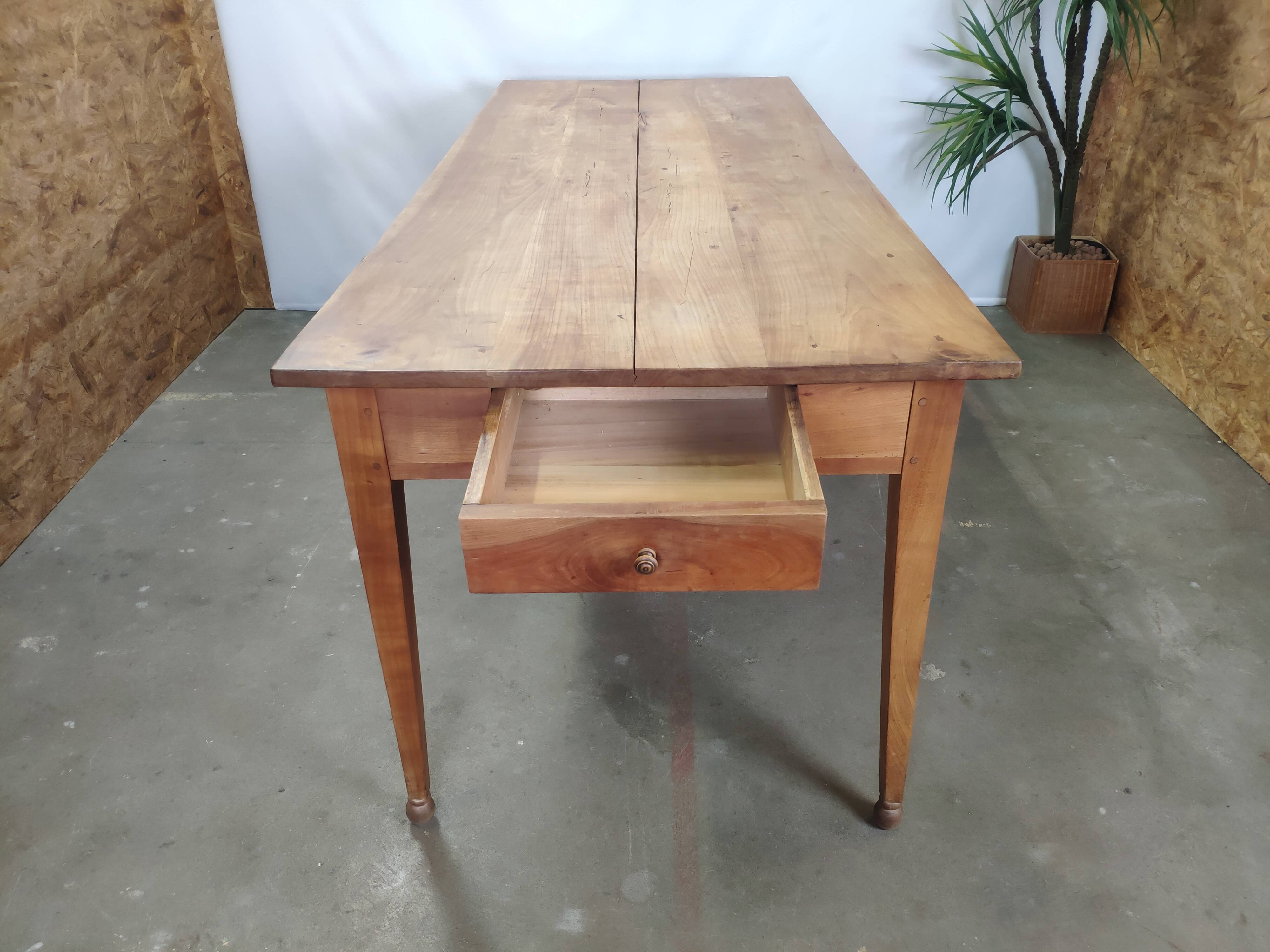 Table de ferme ancienne 9 tiroirs 2m