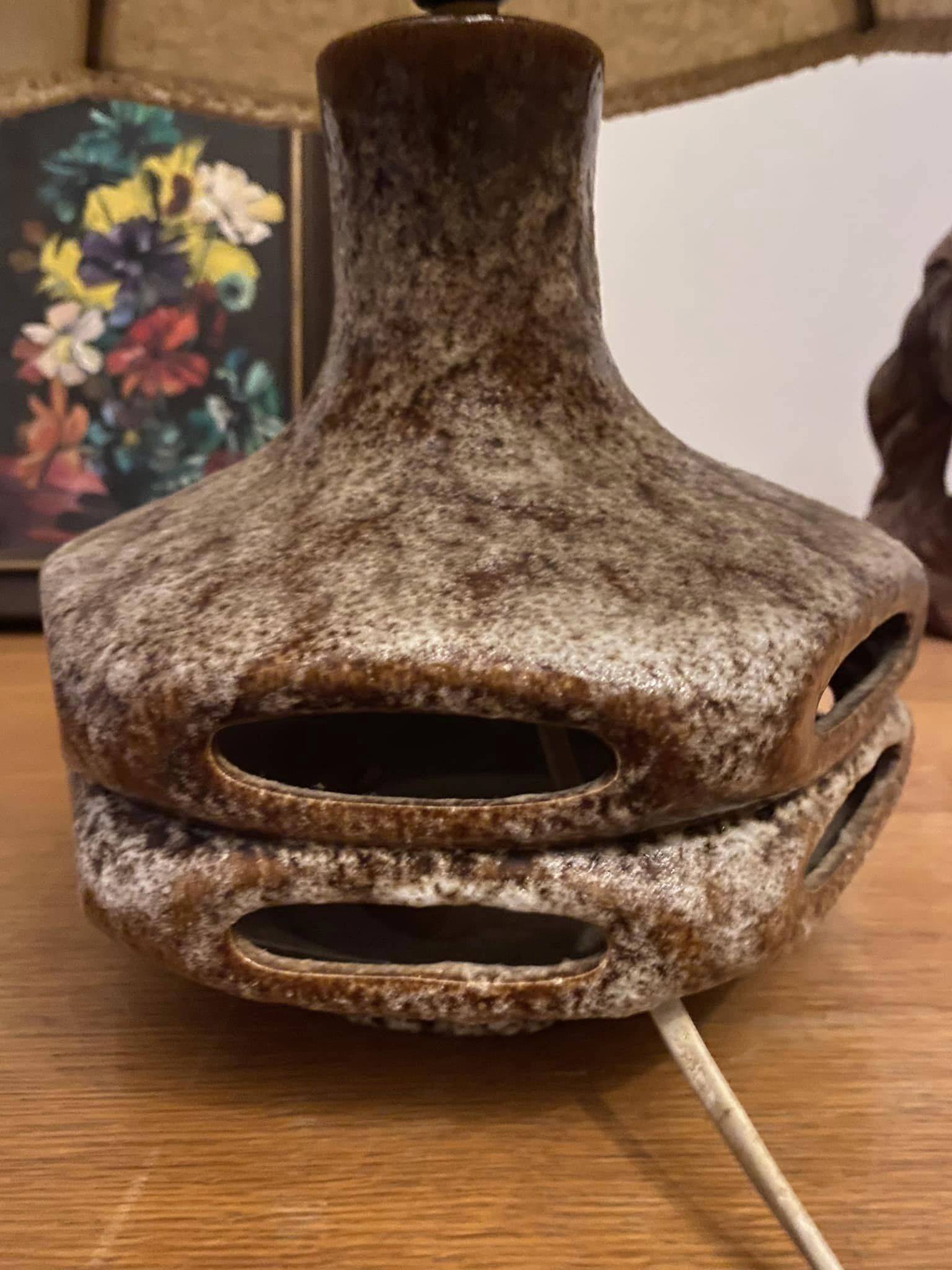 German fat lava ceramic lamp West Germany Stein Keramik 6620 (1950s)