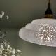 Suspension vintage lampshade in white Clichy glass