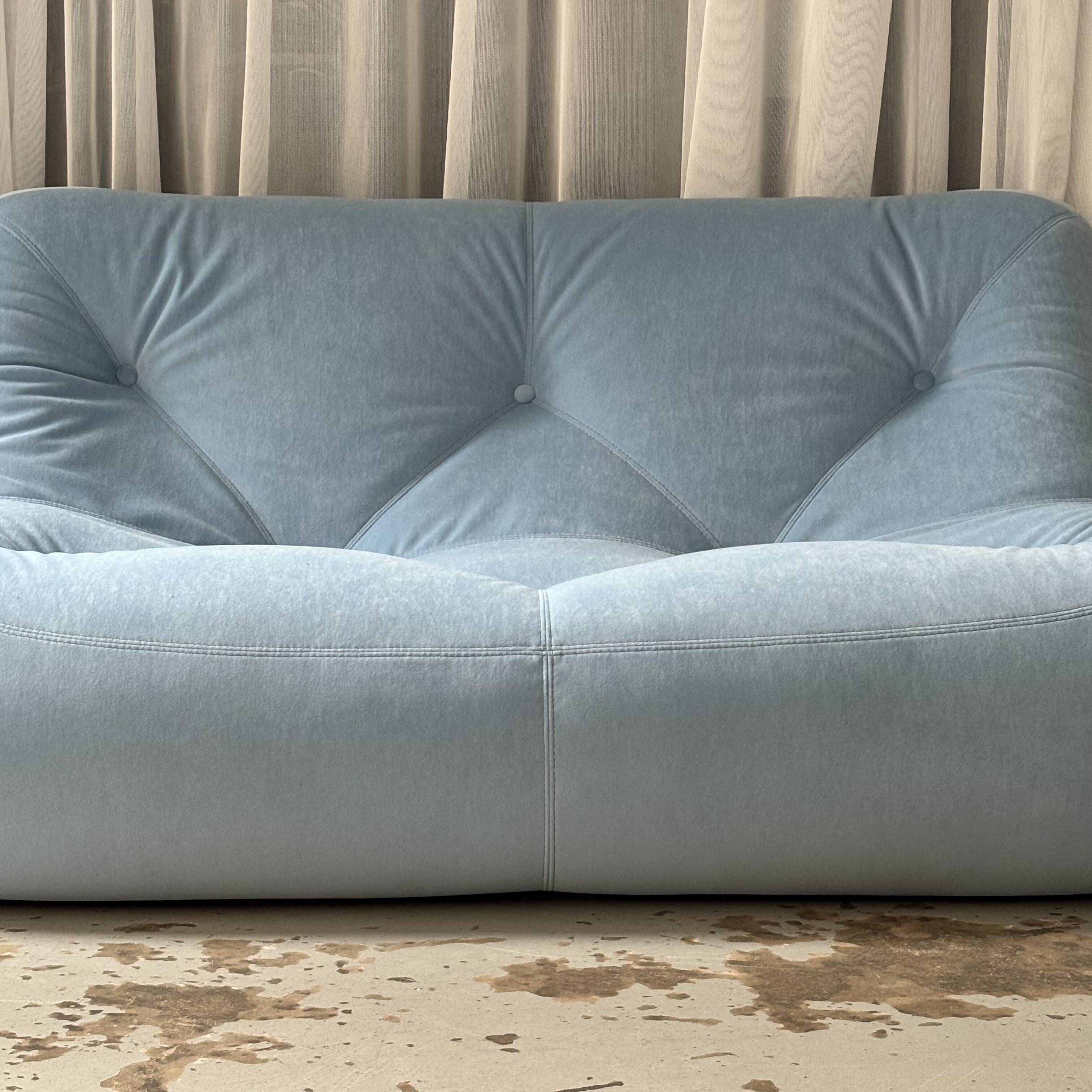 Two-seater Kali sofa in green by Michel Ducaroy for Ligne Roset.
