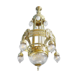 Antique high chandelier lamp gold-colored (brass) - circa 1890
