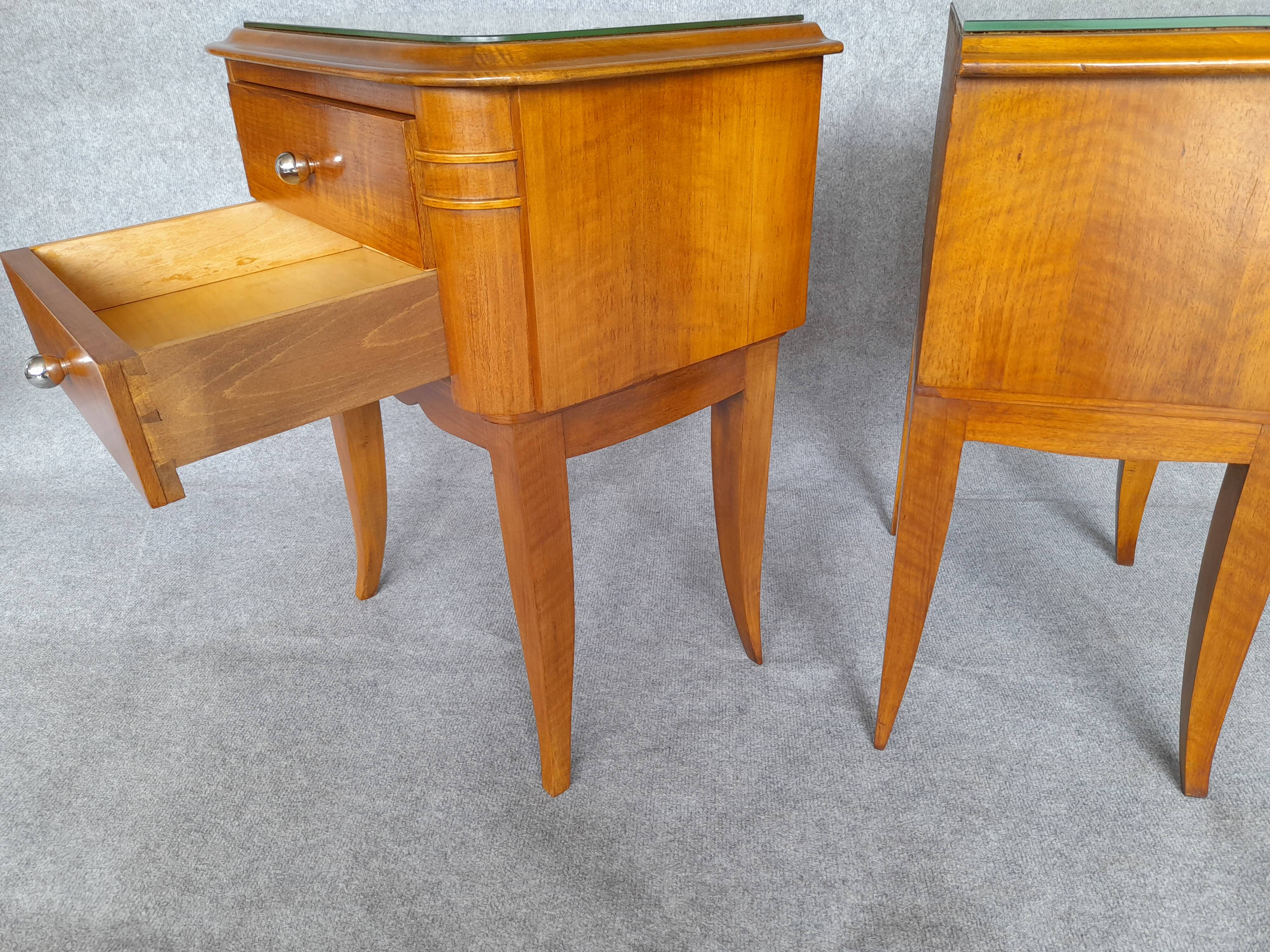 Pair of art deco period bedside tables