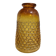 Artisanal blown amber glass vase with integrated honeycomb structure.