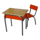 Table et chaise d'écolier vintage