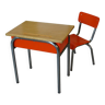 Table et chaise d'écolier vintage