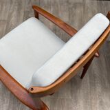 Pair of Scandinavian armchairs "PJ56" with high back by Grete Jalk for Poul Jeppesen