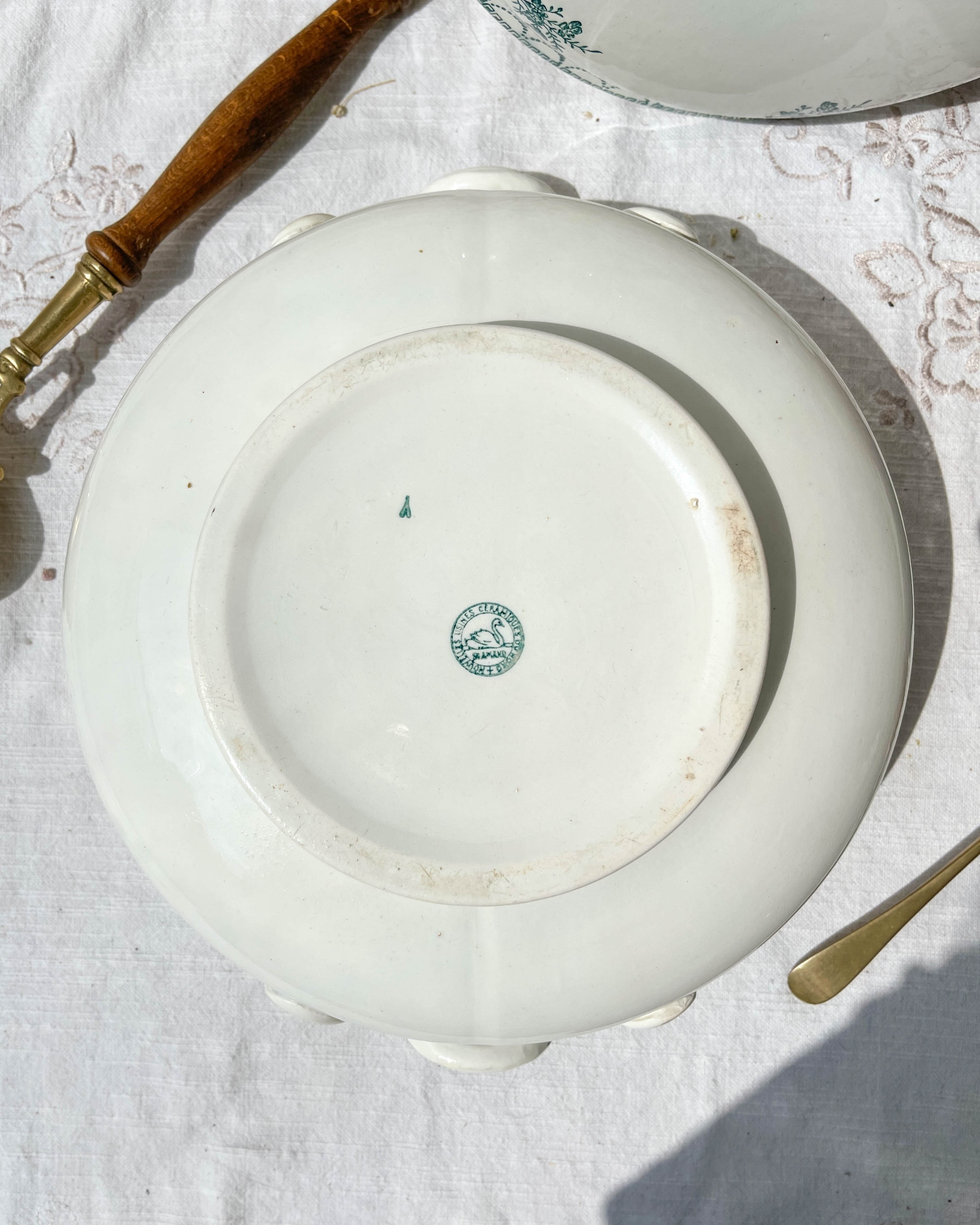 Soup Pot Green Iron Land St Amand, XIXth