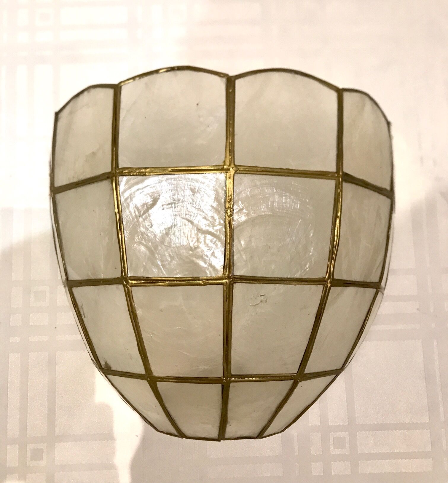 Pair of mother-of-pearl shell sconces