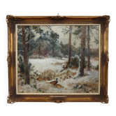 Pheasants In The Snow, Oil On Panel, Signed Wilhelm Buddenberg