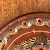 Vintage wall plate in hand-painted ceramic, 1970s