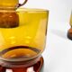 Amber-colored blown glass orangeade set