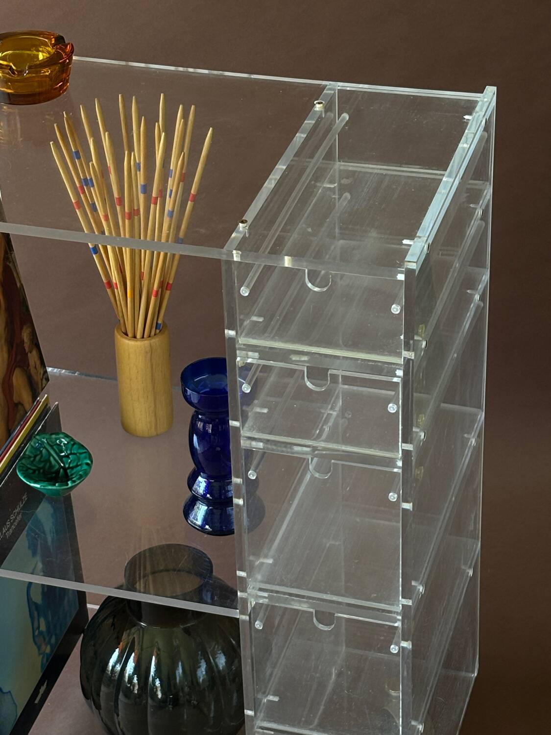 1970s acrylic furniture on wheels