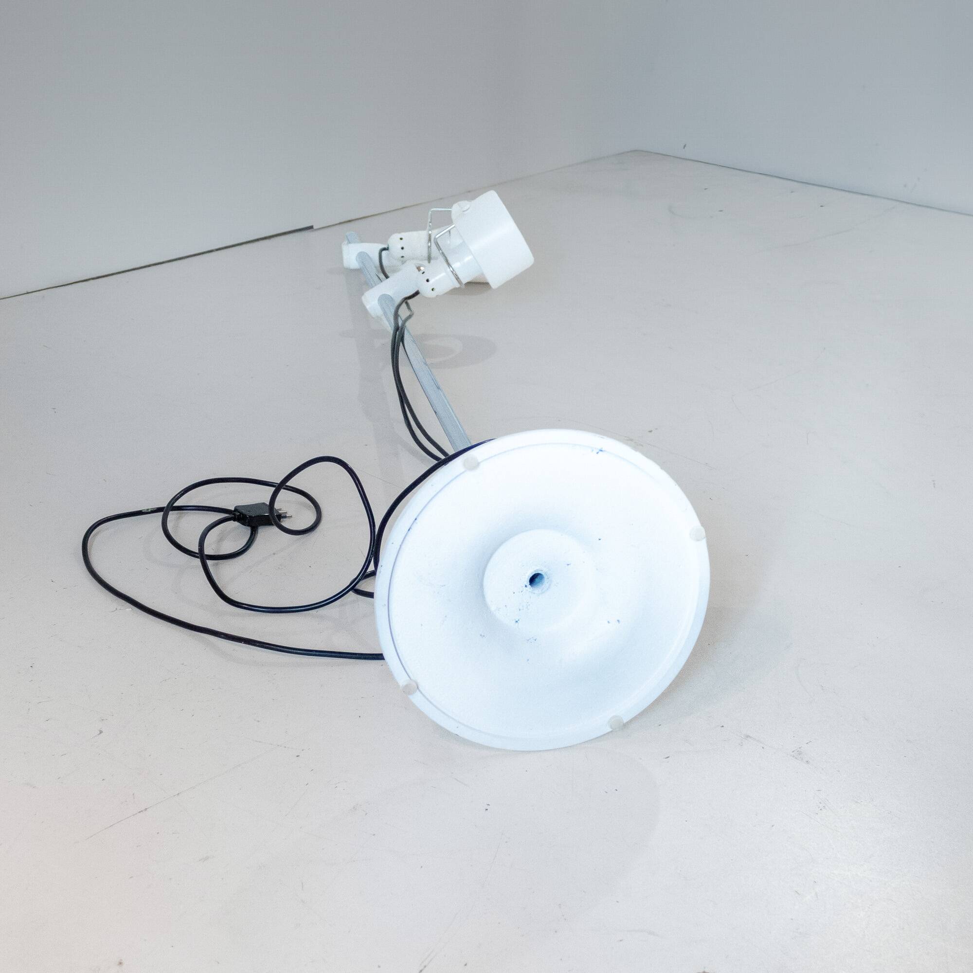 Mid Century Modern White Metal Floor Lamp by Elio Martinelli, 1970s