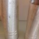 Pair of vases metal rolls brushed silver / vintage year old 70