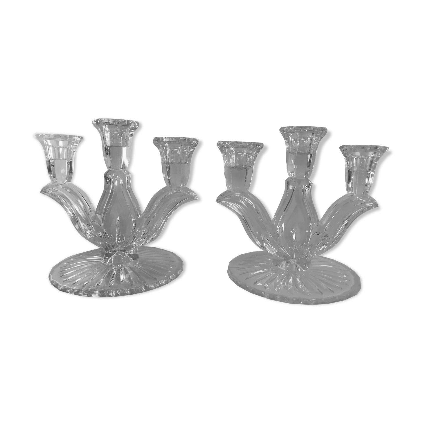 Pair of crystal candlesticks