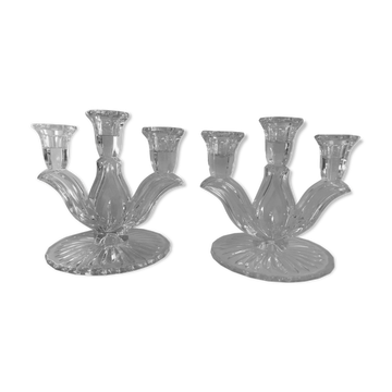 Pair of crystal candlesticks