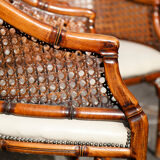 Pair of bamboo armchairs