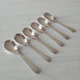 Set of 6 small silver metal spoons