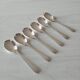 Set of 6 small silver metal spoons