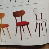 Set of 3 Baumann chairs model 732g2, bistro chair, wooden chair and vinyl fabric, kitchen, retro